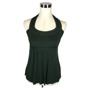 Elie Tahari Women's Green Halter Rosalind Blouse Tank Top Size small
